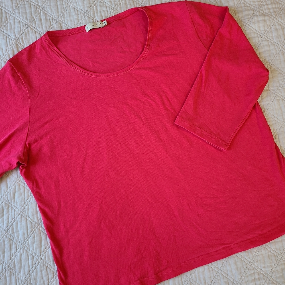 Womens 3/4 Sleeve Tee Shirt Stretch *See Detail*